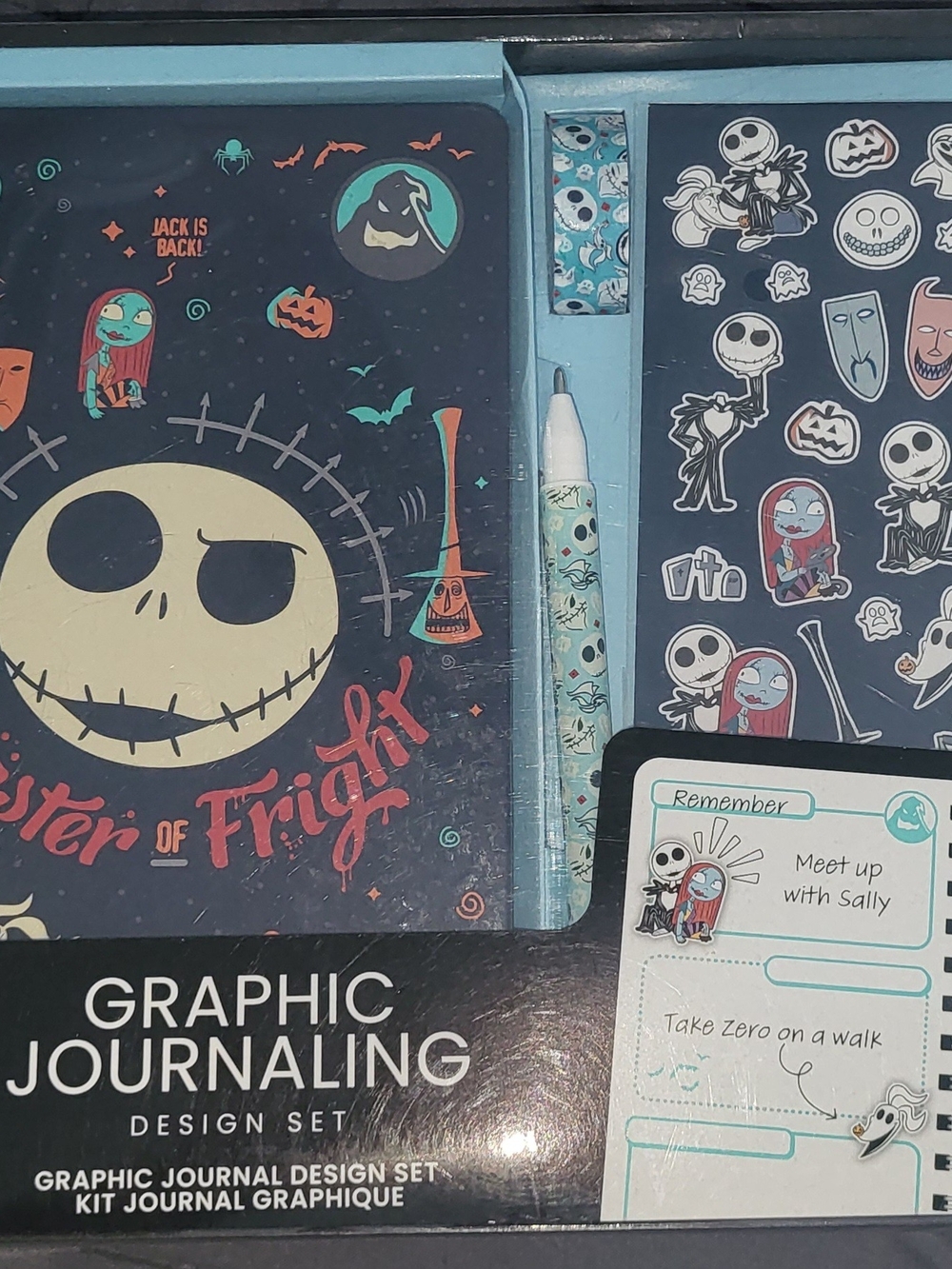 Nightmare Before Chirstmas Journal, Gel Pen, Sticker Sheet & Tape - NIB